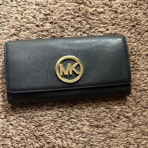 Michael Kors Black Wallet with Gold Logo